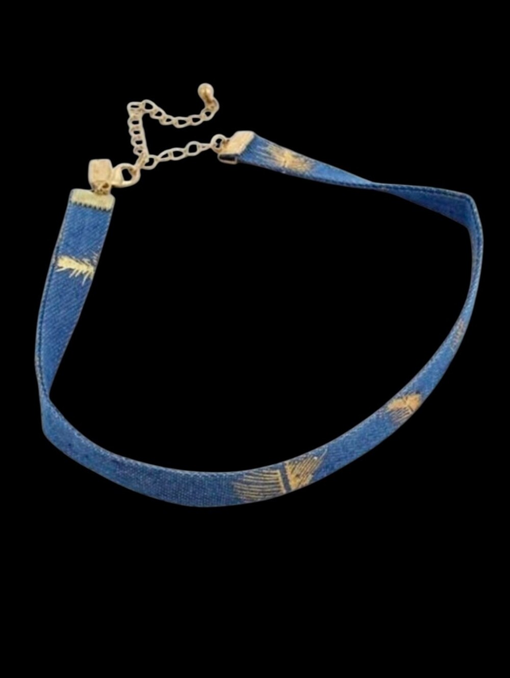 Gold Leaf Denim Choker